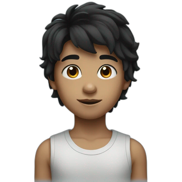 kid with blue eyes and black hair emoji