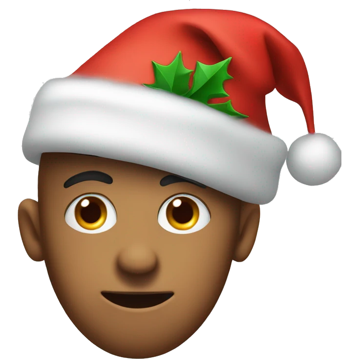 a face with percent-shaped eyes in a Christmas cap  emoji