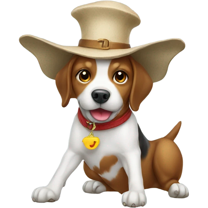 Flying dog with reverse hat emoji