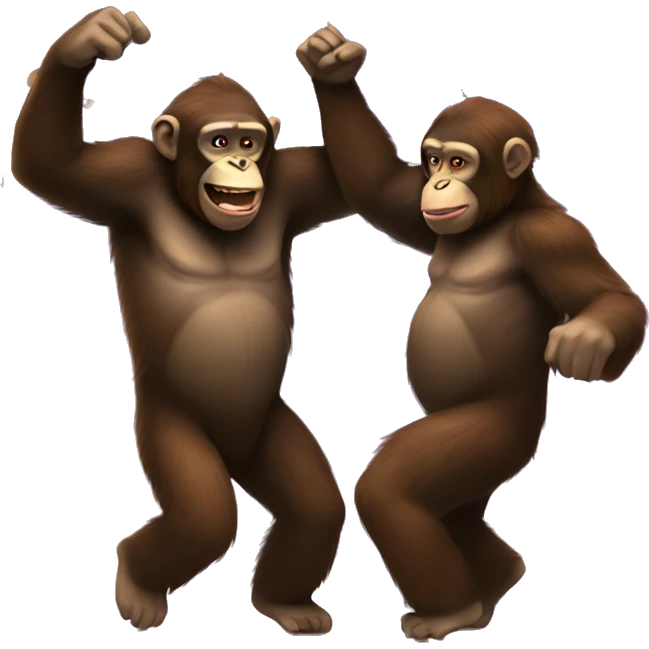 Two apes having a dance party emoji