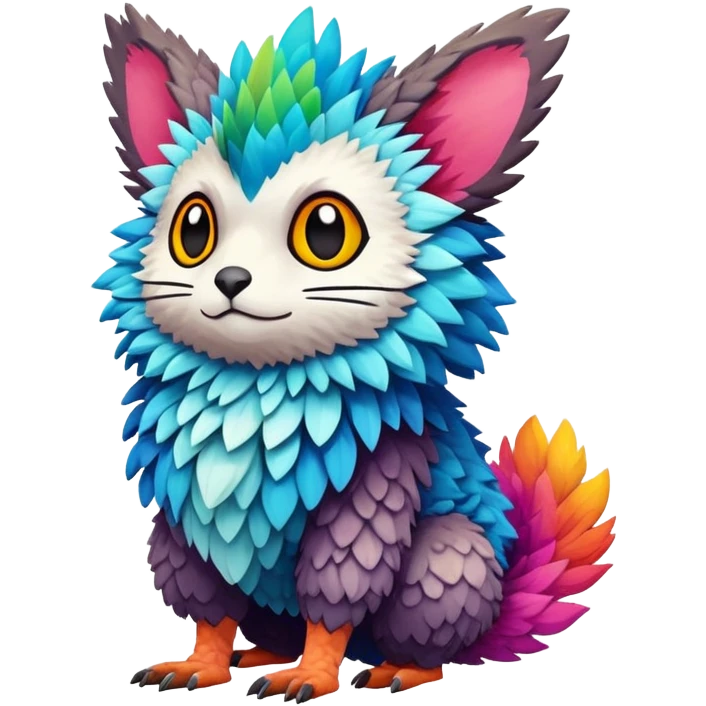 modern colorful Fakémon-Trico-creature (full body) emoji