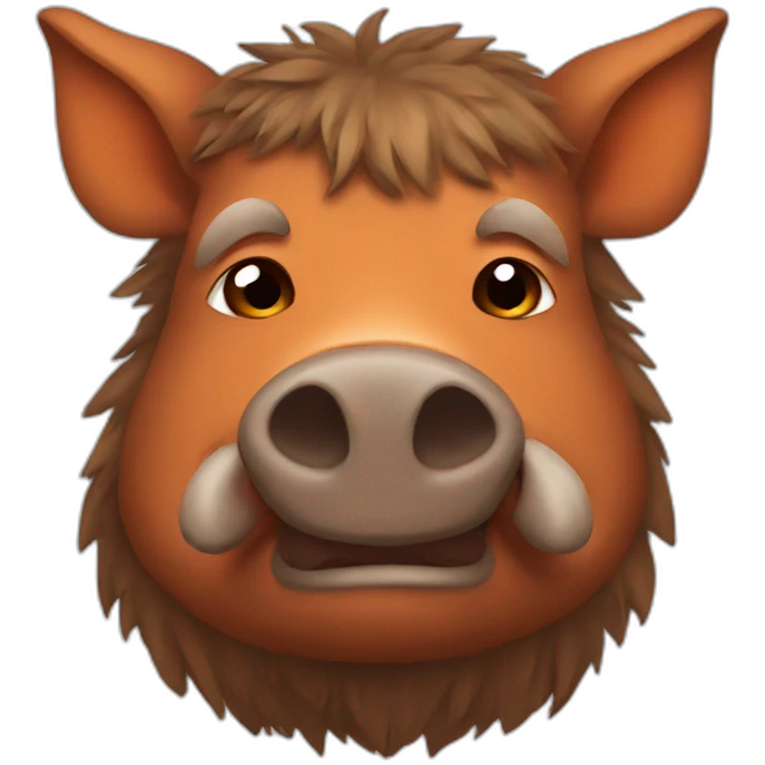 brown boar with orange cheeks emoji