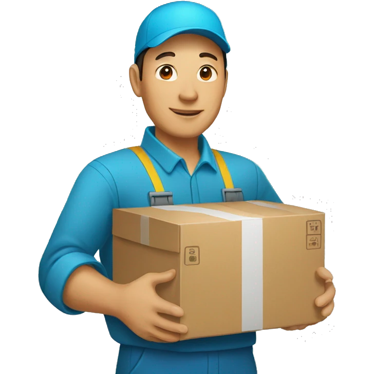 kazakh worker with box in hands emoji