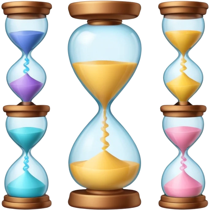 minimal emoji of glowing skin progress over time, hourglass or timeline symbol, pastel tones, represents visible results after consistent treatments emoji