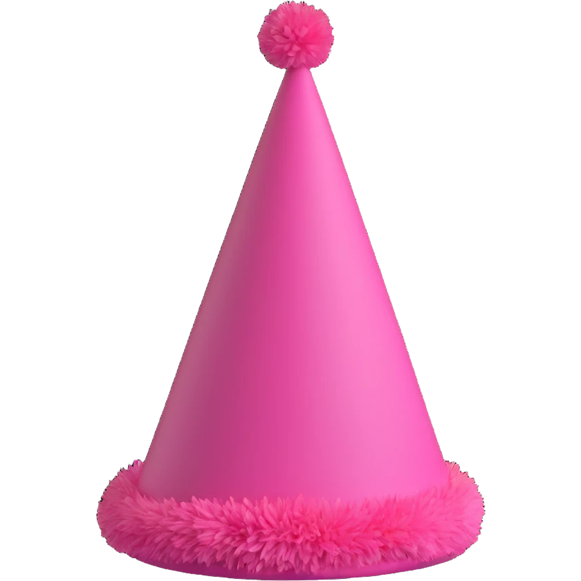 pink party hat with a pompom emoji