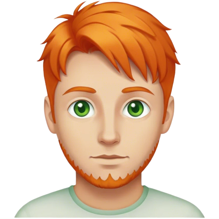 caucasian white man with orange hair and green eyes emoji