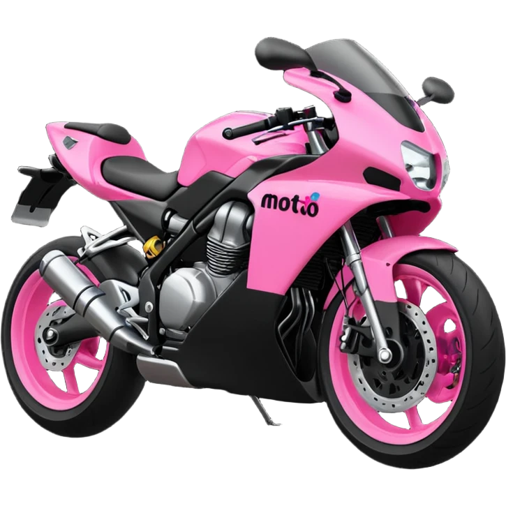 moto sportiva con scritta nera e solo avanti rosa fluorescente  emoji