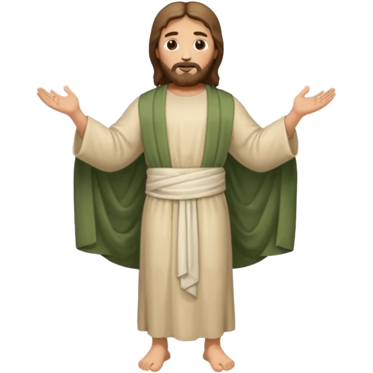 fullbody, head-to-toe, Jesus's apostle Thomas, arms down, normal emoji style, different pose emoji