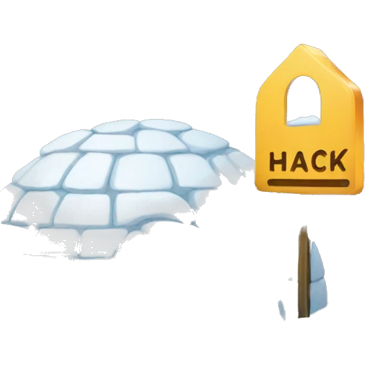 igloo with hack sign on it emoji