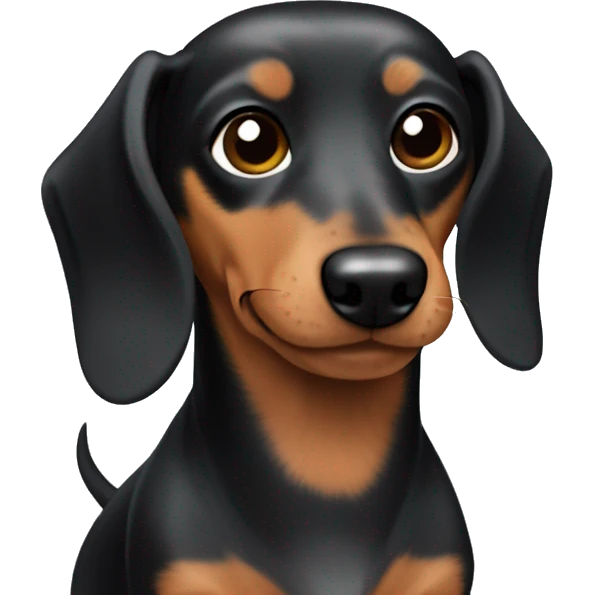 asian, male, black spiky hair dachshund as a pet emoji