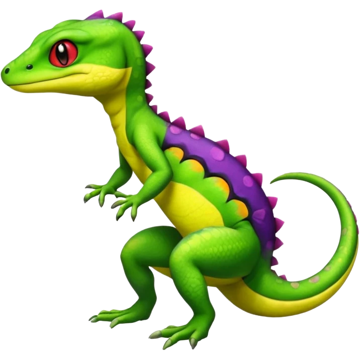 lizard-Salandit-Gecko-Treecko-Kecleon-Fakémon-Pokémon-hybrid-creature (full body)  emoji