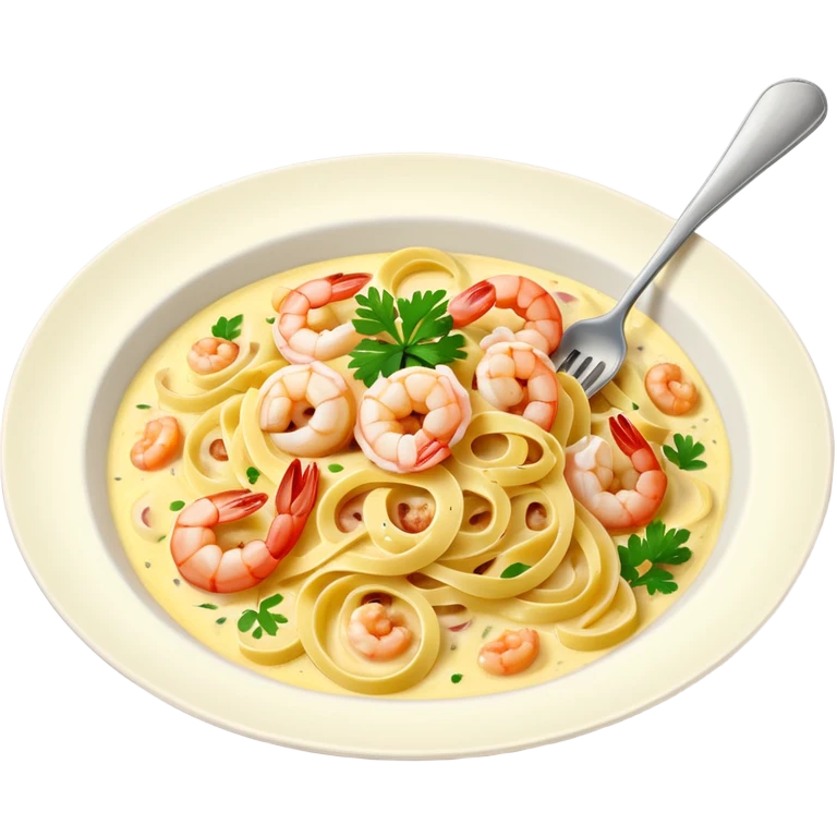 traditional italian carbonara with shrimp emoji