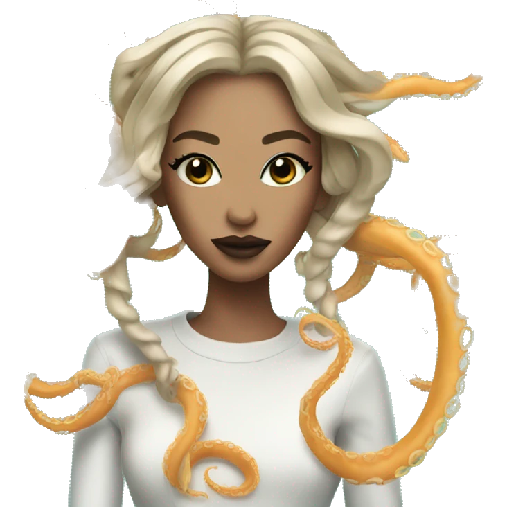 Fashion model with tentacles emoji