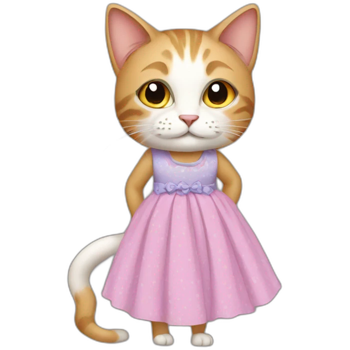 Cat with dress emoji