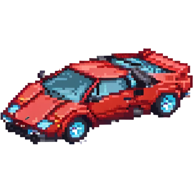 красная Lamborghini Countach, no background emoji