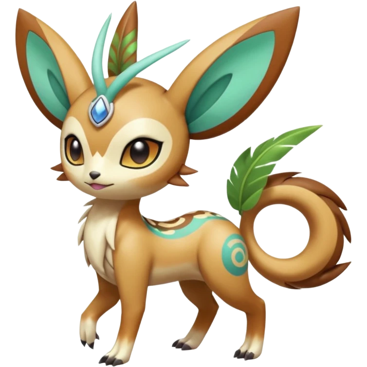 Tribal Tropical Soft Smooth Shiny Silky Cute Cool Realistic Vibrant Colorful Exotic Fionbri-Kalon-Falvie-Vernid-Meloetta-Pokémon-Fakémon-Digimon-Spectrobe-hybrid-fusion, full body emoji