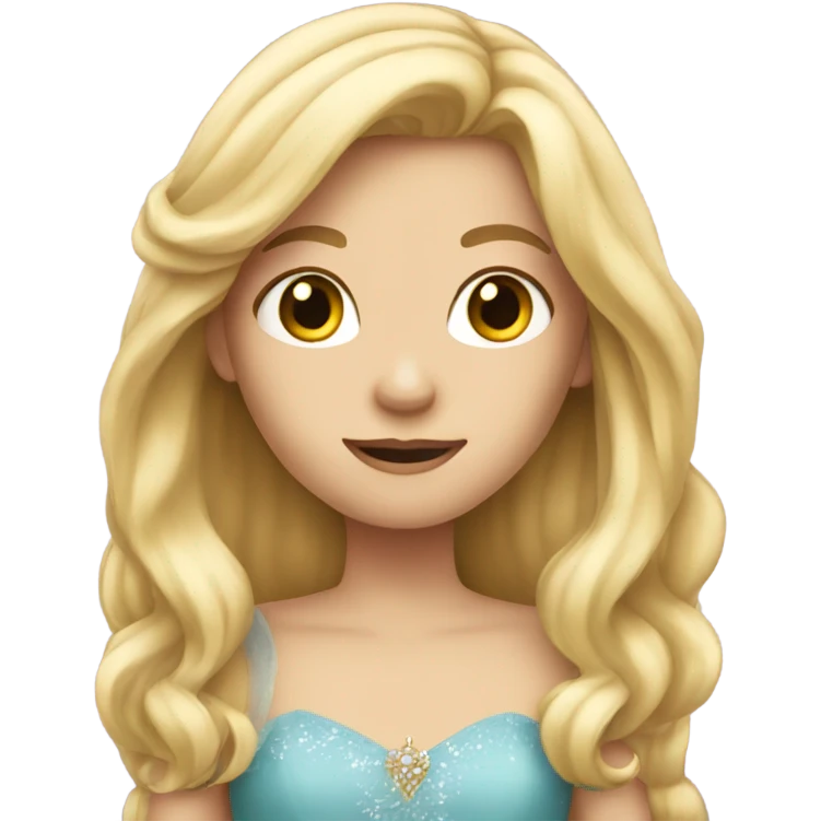 blonde long hair girl princess emoji