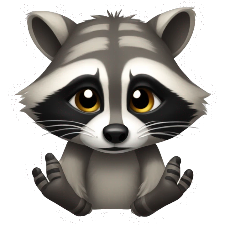 Sketchy raccoon up to no good rubbing it’s paws together emoji