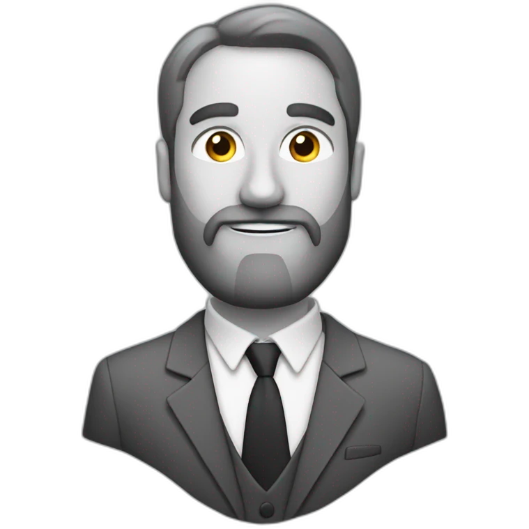 a man with a beard in a suit with a pencil behind his ear emoji