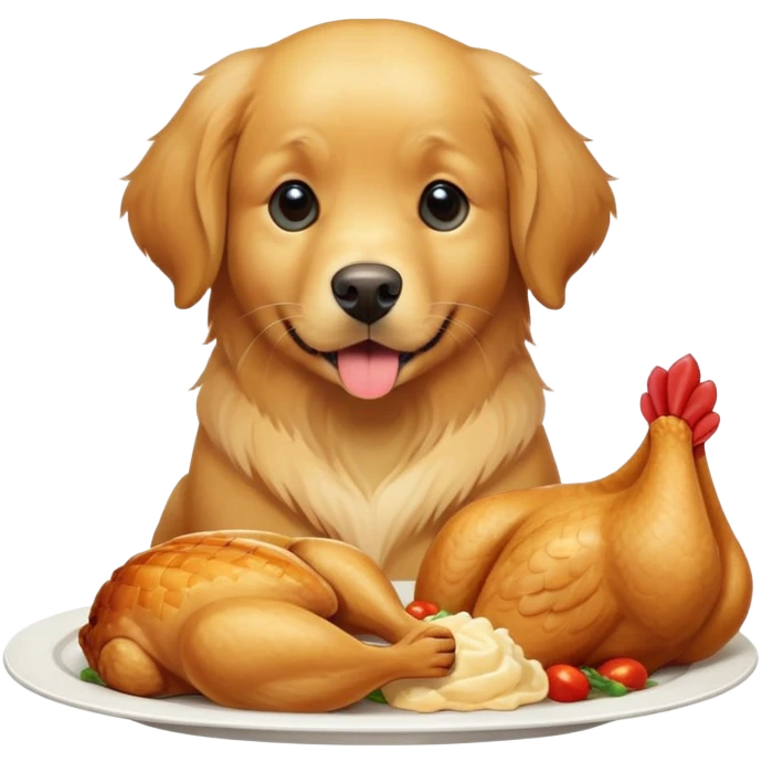 Dog with chicken emoji