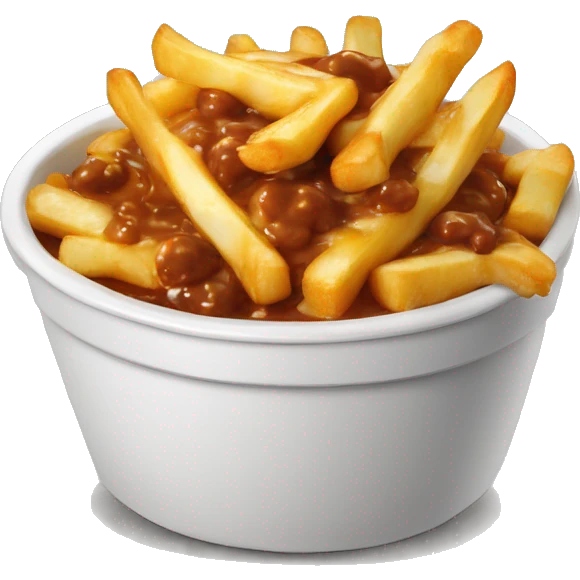Poutine qui mange une poutine 🙂‍↔️ emoji