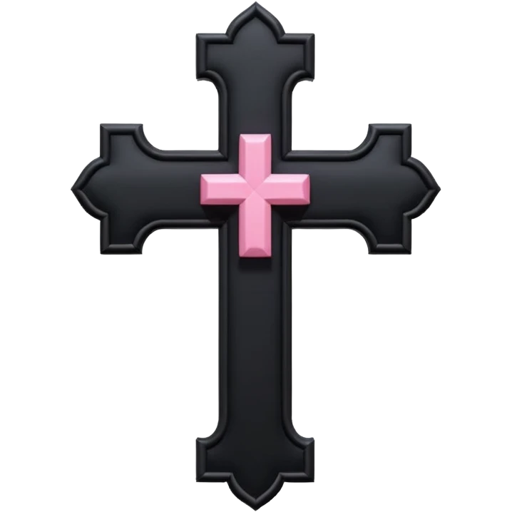 realistic 3d soft cute blackpink goth cross , no woman emoji
