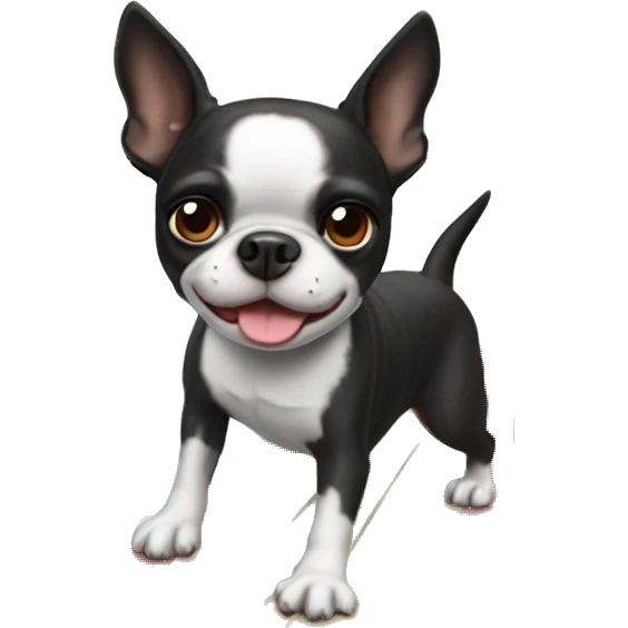 Boston terrier surfing emoji