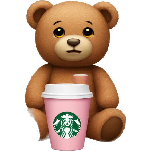 Teddy in Rosé With Starbucks Cup emoji