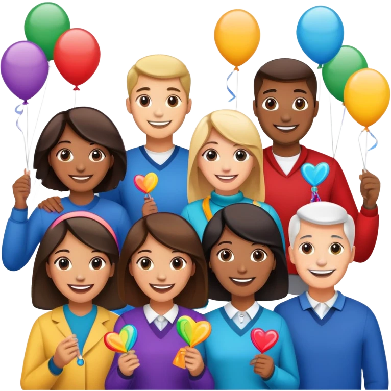 People holding a community fundraiser event emoji