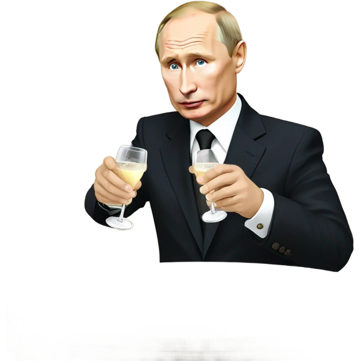 Vladimir Putin drinking champagne  emoji