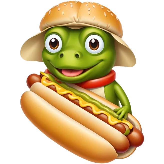 :bufo holding a chicago style hotdo emoji