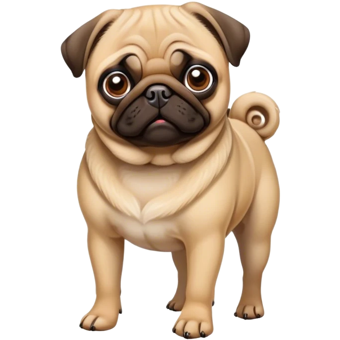 A pug on a walk emoji