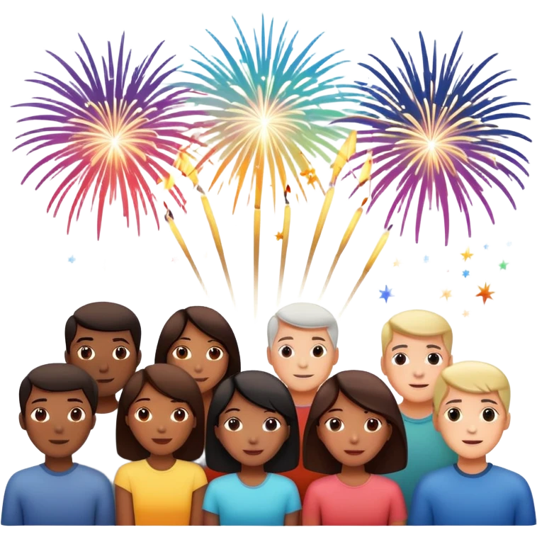 group of people watching fireworks emoji
