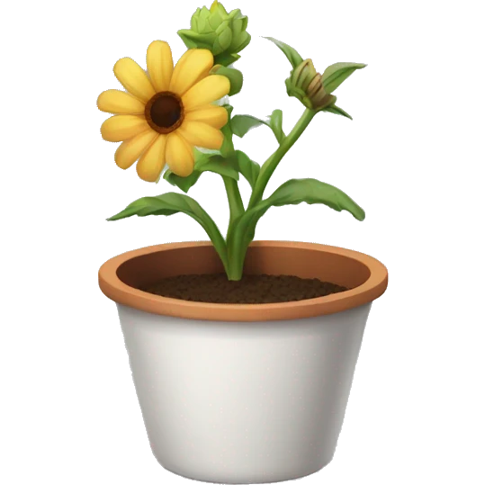 a pot with a dead flower







 emoji
