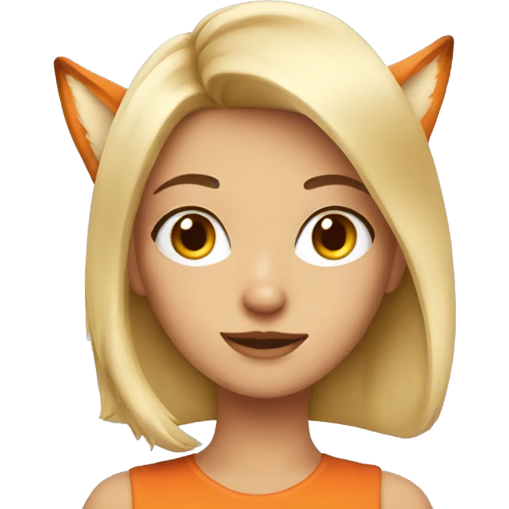 Blonde girl with fox ears emoji