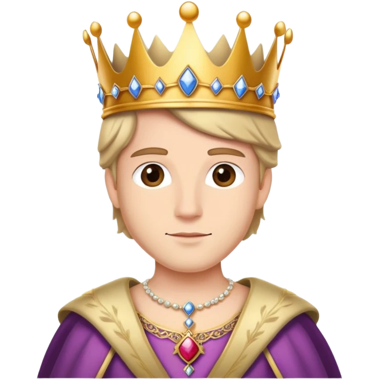 princess man, elegant and regal, wearing a crown and royal attire emoji
