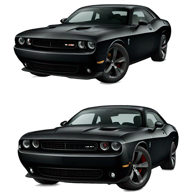 black dodge challenger  emoji