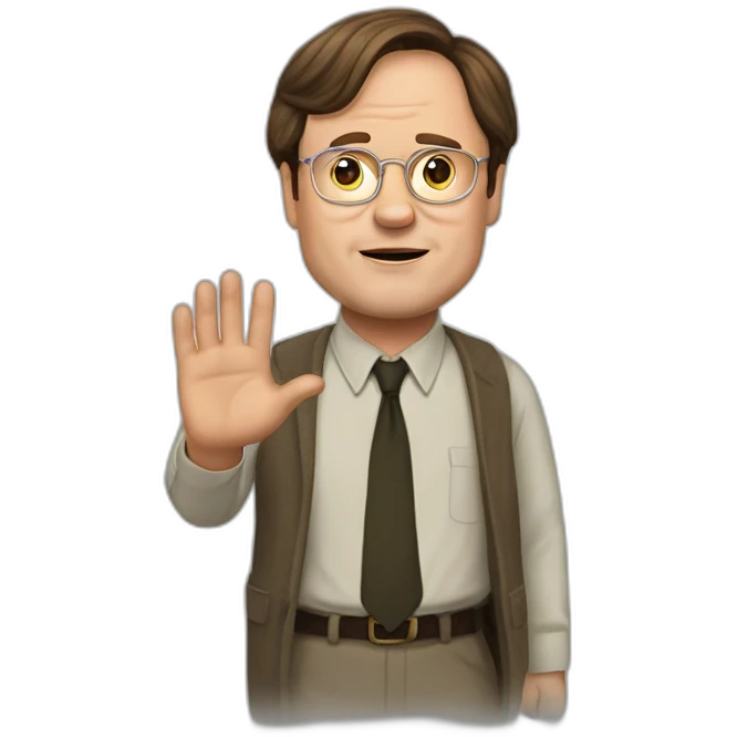 Dwight schrute waving emoji