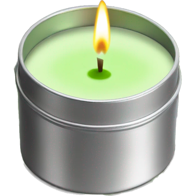 pretty matcha scented candle in silver tin realistic emoji