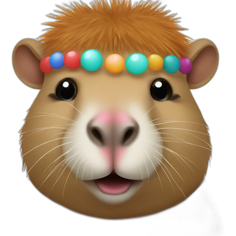 capybara with a clown nose emoji