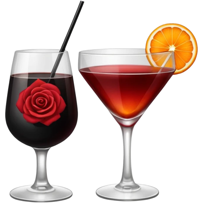 🍸+🍹🖤+🌹 (the liquid is black)  emoji