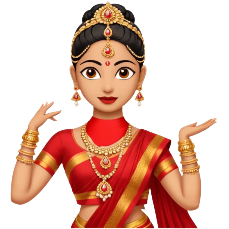 bharatanatyam dancer, classic pose, traditional attire emoji