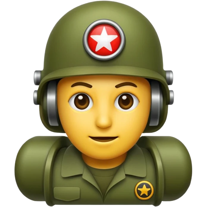 high quality emoji style factory in military green color, no smoke, bold and industrial, visually appealing emoji