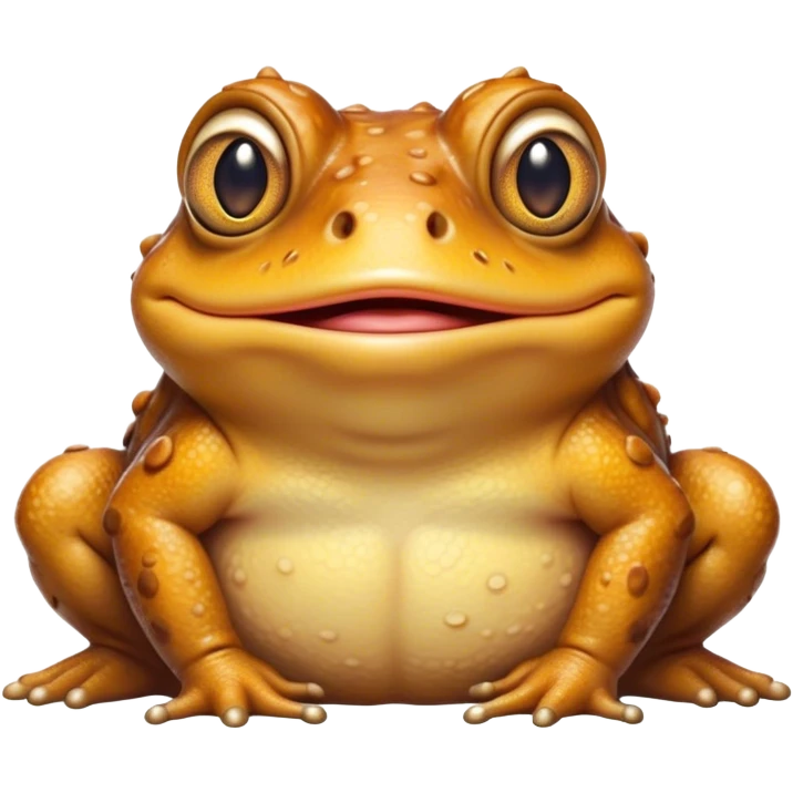 Cinematic Comical Toad Portrait Emoji, Head tilted dramatically with an exaggeratedly amused expression, featuring a robust, bumpy body with wide, comically expressive eyes full of playful disbelief and a quirky, textured face, Simplified yet hilariously expressive features, highly detailed, glowing with a slightly sassy woodland glow, high shine, dramatic yet playful, stylized with an air of quirky amphibian mischief, soft glowing outline, capturing the essence of a meme-worthy toad that looks ready to side-eye its way into viral fame! emoji