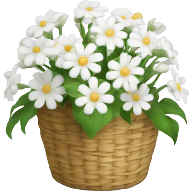 White flowers in a basket emoji