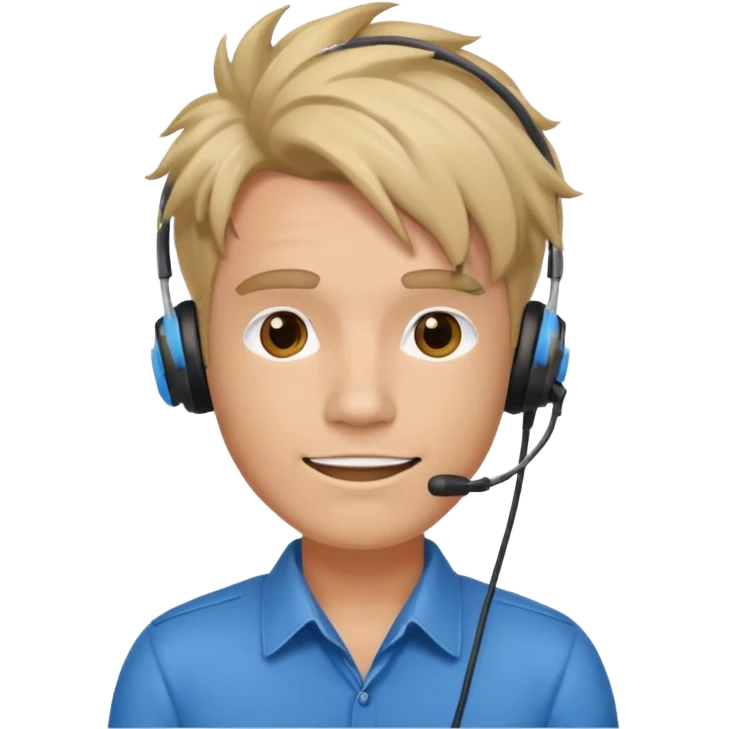 Male Customer Service Agent with funky hair emoji