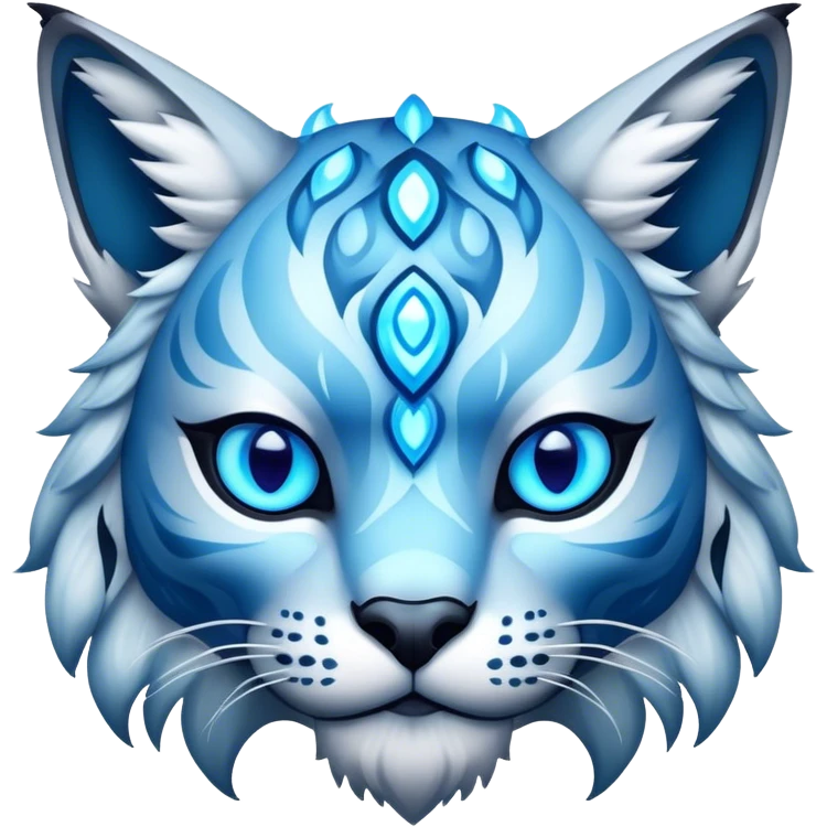 A blue fantasy-lynx-fakemon-Digimon-creature-hybrid emoji