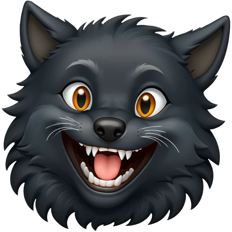 black wolf laughing emoji
