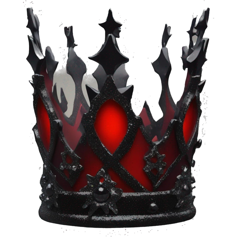 red and black gothic glittery crown emoji