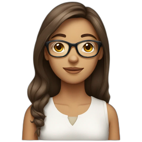 girl with clear glasses and longer brown hair emoji